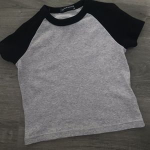 Black and Grey Brandy Melville Top